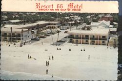 Resort 66 Motel, Directly on the Gulf of Mexico Postcard