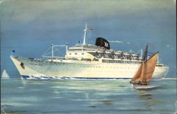 Ybarra Line Ocean Liner MS Cabo San Roque Postcard