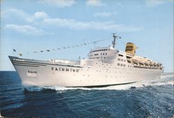 Sitmar Cruise Line Ship 'Fairwind' at Sea Postcard