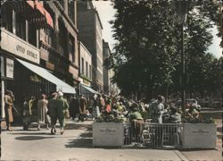 Sidewalk Cafe on Königsallee, Düsseldorf Postcard