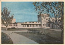 Library and High School, Boys Town Postcard
