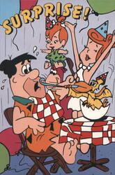 The Flintstones "Surprise!" Party Scene Postcard