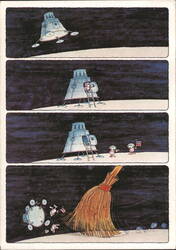 Mordillo Comic: Astronauts Swept Off the Moon Postcard