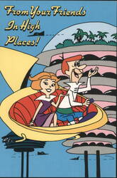 The Jetsons in Flying Car, 'From Your Friends In High Places! Postcard