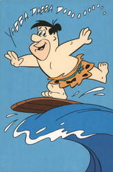 Fred Flintstone Surfing, "Yabba Dabba Doo!" Postcard