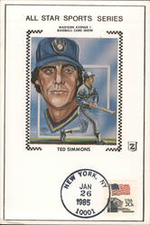 Baseball Player Ted Simmons, All Star Sports Series First Day Cover