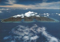 Aerial view of Moorea, sister-island of Tahiti Postcard