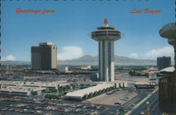 Greetings from Las Vegas, Hilton and Landmark Hotels Postcard