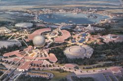 Aerial View of Epcot Center, Future World & World Showcase Postcard