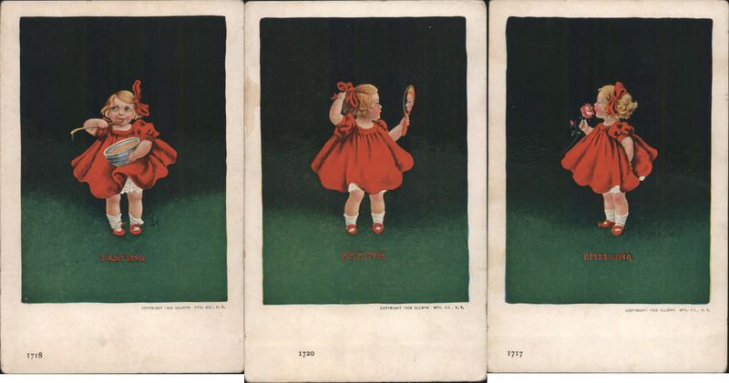 Set of 3 Little Girl in Red Dress