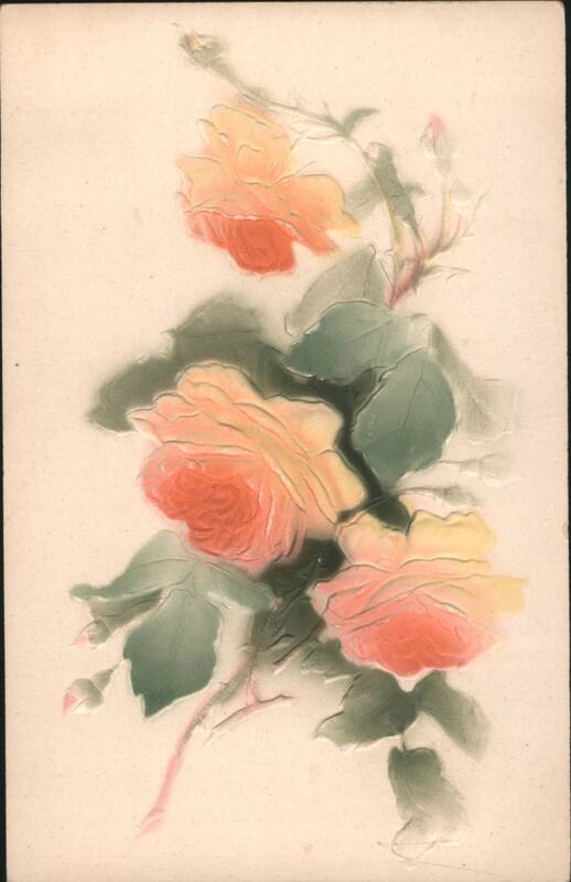 Embossed Roses in Orange and Yellow