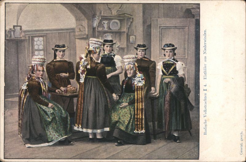 Elz Valley Women in Traditional Baden Folk Costumes Niederwinden Germany