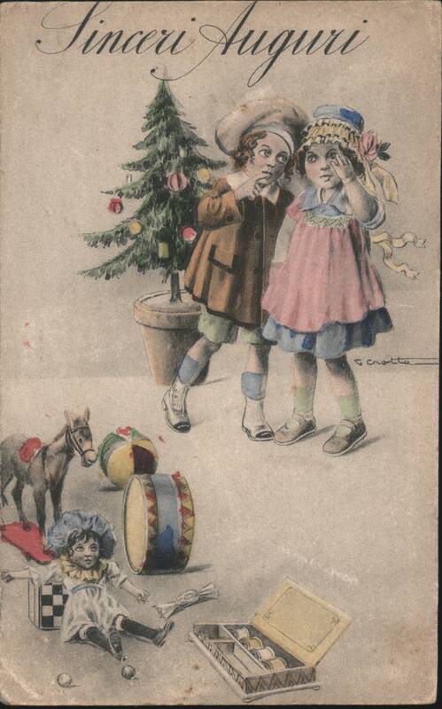 Sinceri Auguri Children & Christmas Tree with Toys