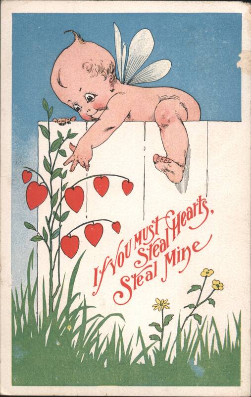 Winged Baby Cupid Stealing Hearts, 'If You Must Steal Hearts, Steal Mine'