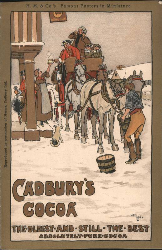 Cadbury's Cocoa Advertisement, Horse-Drawn Carriage in Snow