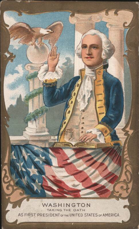 George Washington Taking Oath as First US President of America