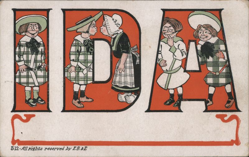 IDA formed by children in plaid and white outfits Faces in Letters