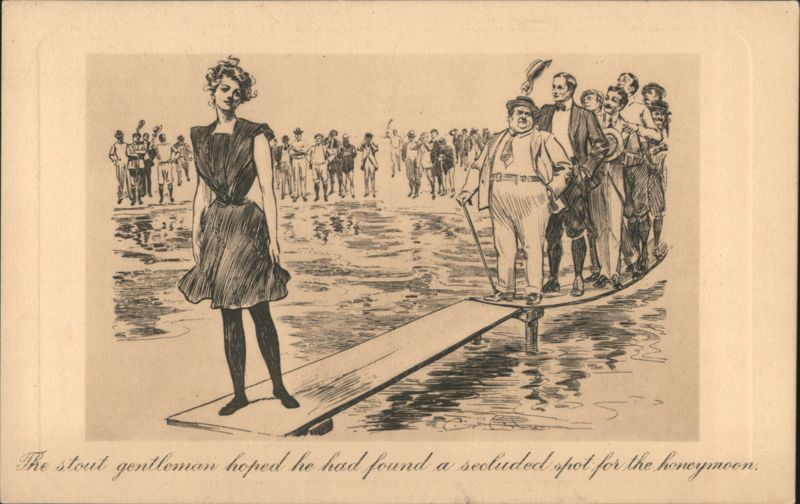 Stout Gentleman Seeks Secluded Honeymoon Spot, Plank Over Water