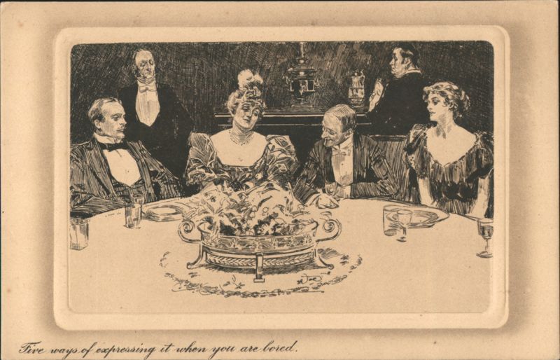 Five Ways of Expressing Boredom at a Dinner Party Comic, Funny