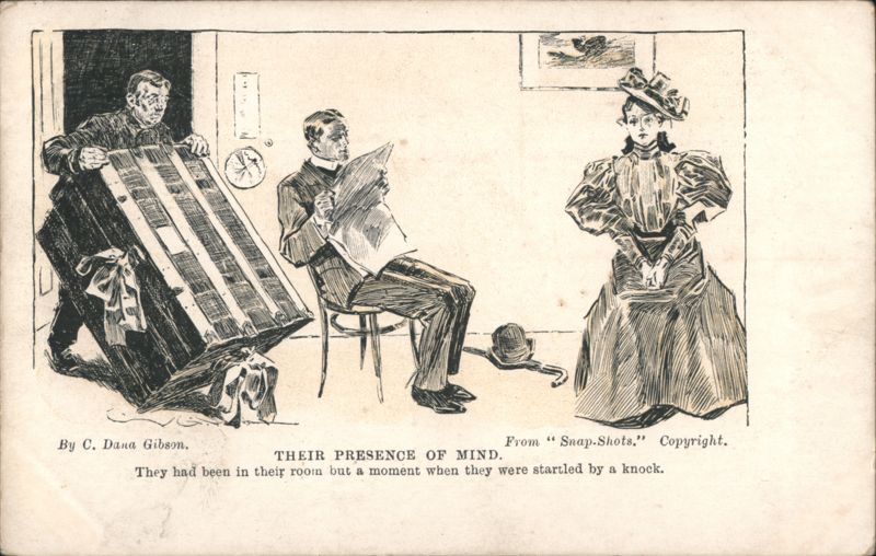 Their Presence of Mind (Cartoon by C. Dana Gibson)