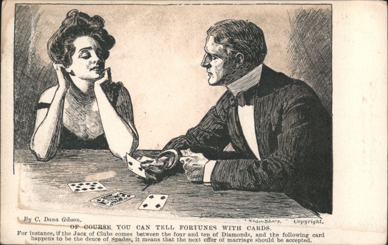 Man and Woman Playing Cards, Fortune Telling for Marriage Proposal