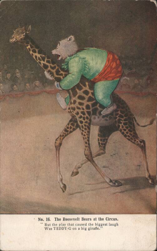 Roosevelt Bears at the Circus, Teddy-G Riding a Giraffe