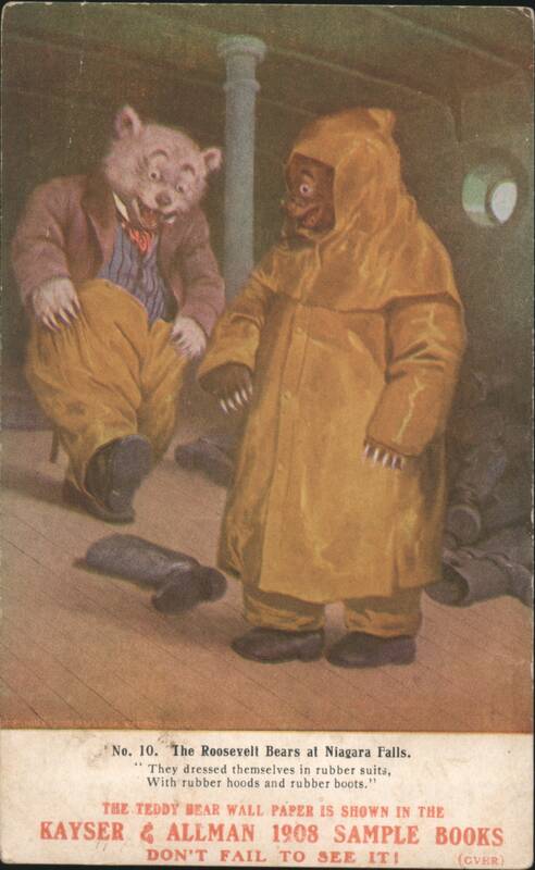 The Roosevelt Bears at Niagara Falls in Rubber Suits