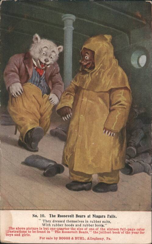 The Roosevelt Bears at Niagara Falls in Rubber Suits