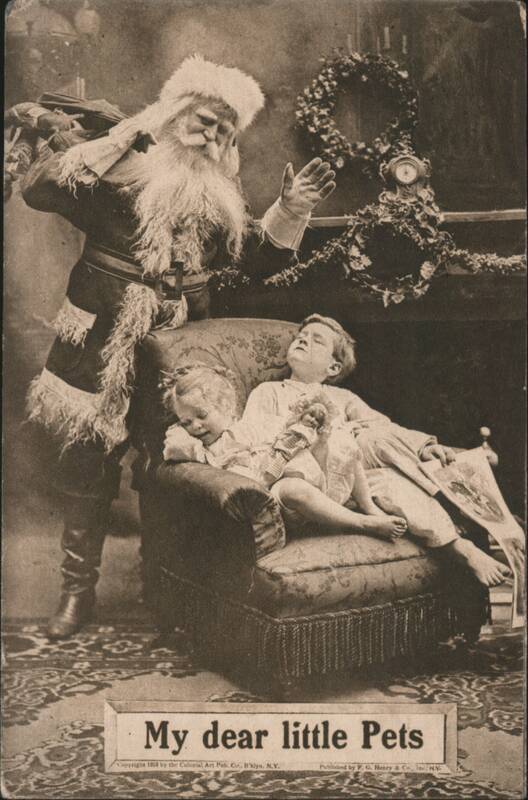 Santa Claus with Sleeping Children, My dear little Pets