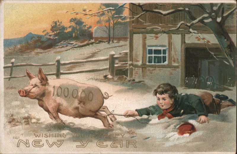 Wishing You A Happy New Year Pigs
