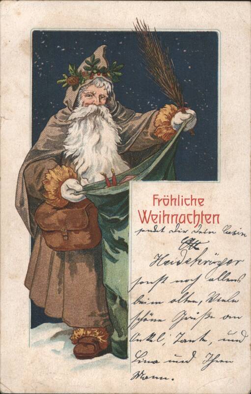 Santa Claus with Switches and Gifts, Fröhliche Weihnachten