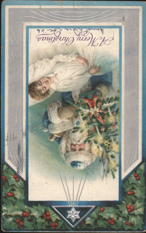 A Merry Christmas with Sleeping Child & Santa Claus