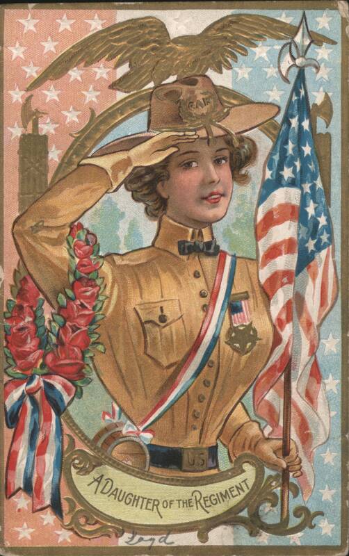 A Daughter of the Regiment, Woman in G.A.R. Uniform with American Flag
