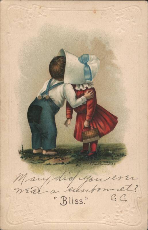 Sunbonnet Babies Kissing, Richard Behrendt Art