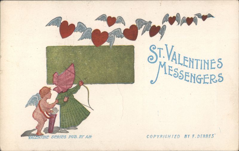 St. Valentines Messengers, Cupid, Cherub, Flying Hearts