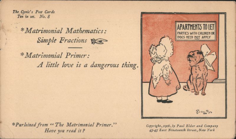 Matrimonial Mathematics: Simple Fractions with Girl, Dog, Apartment Sign