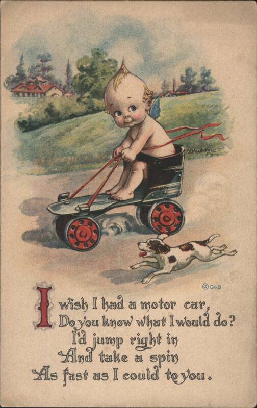 Cherub Driving Toy Motor Car with Dog, I wish I had a motor car