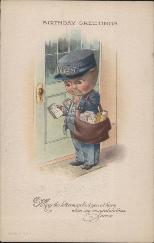 Birthday Greetings Letterman Delivering Mail