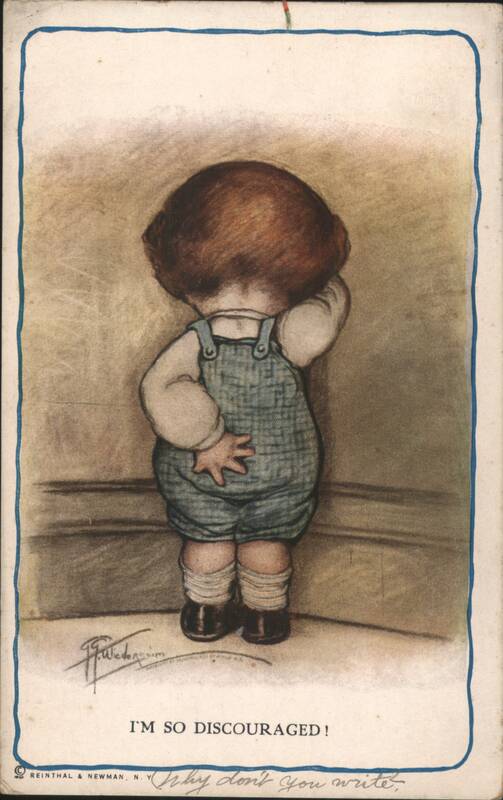 I'm So Discouraged! Child in Overalls