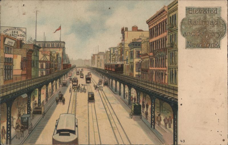 Elevated Railroad and Bowery, New York