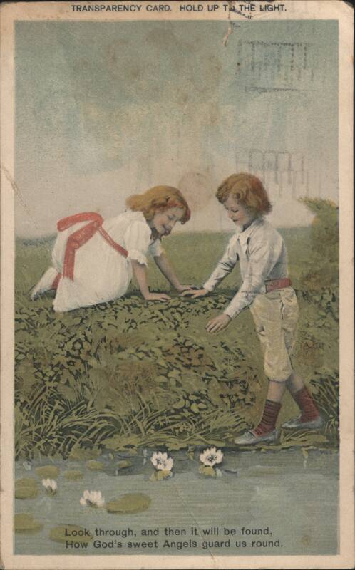Children by Pond, Angels Guard Us Round, Transparency Card