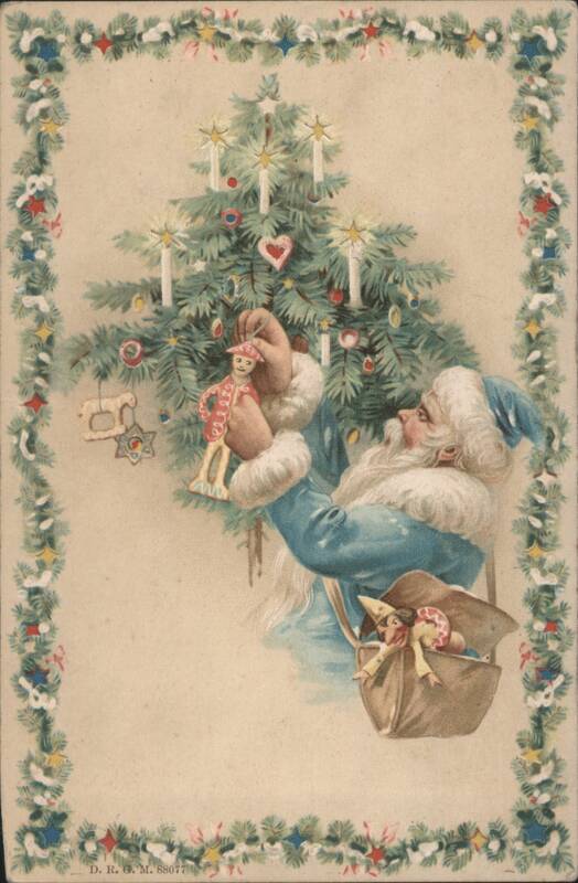 HTL Santa Claus Decorating Christmas Tree with Toys