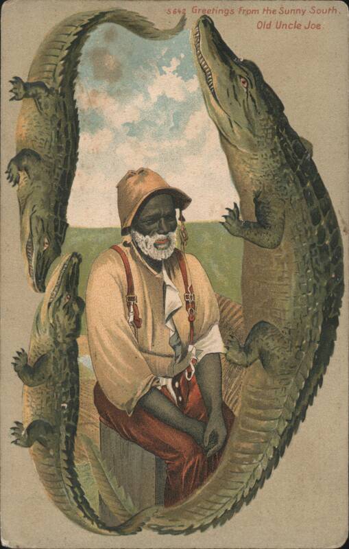 Alligator Border S642 Old Uncle Joe with Alligators, Greetings From The Sunny South