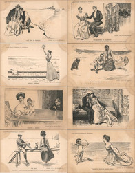 Set of 8: Detroit / Life Publishing Co. Romance Series Postcard