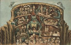 The Inferno, Lucifer and Damned Souls in Eight Circles of Hell, Francesco di Traino Postcard