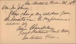 Edwin Chamberlain Address Change to Rocky Mountain Climbers Club Postcard