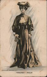 Margaret Anglin in elegant dress and hat Postcard