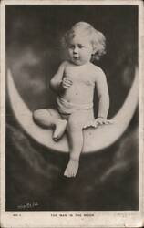 Baby as The Man in the Moon, Lafayette, Edinburgh Postcard