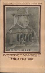 Lenticular Puzzle Card with Man in Uniform Postcard