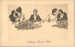 Man Making Bread Pills at Dinner Party Postcard